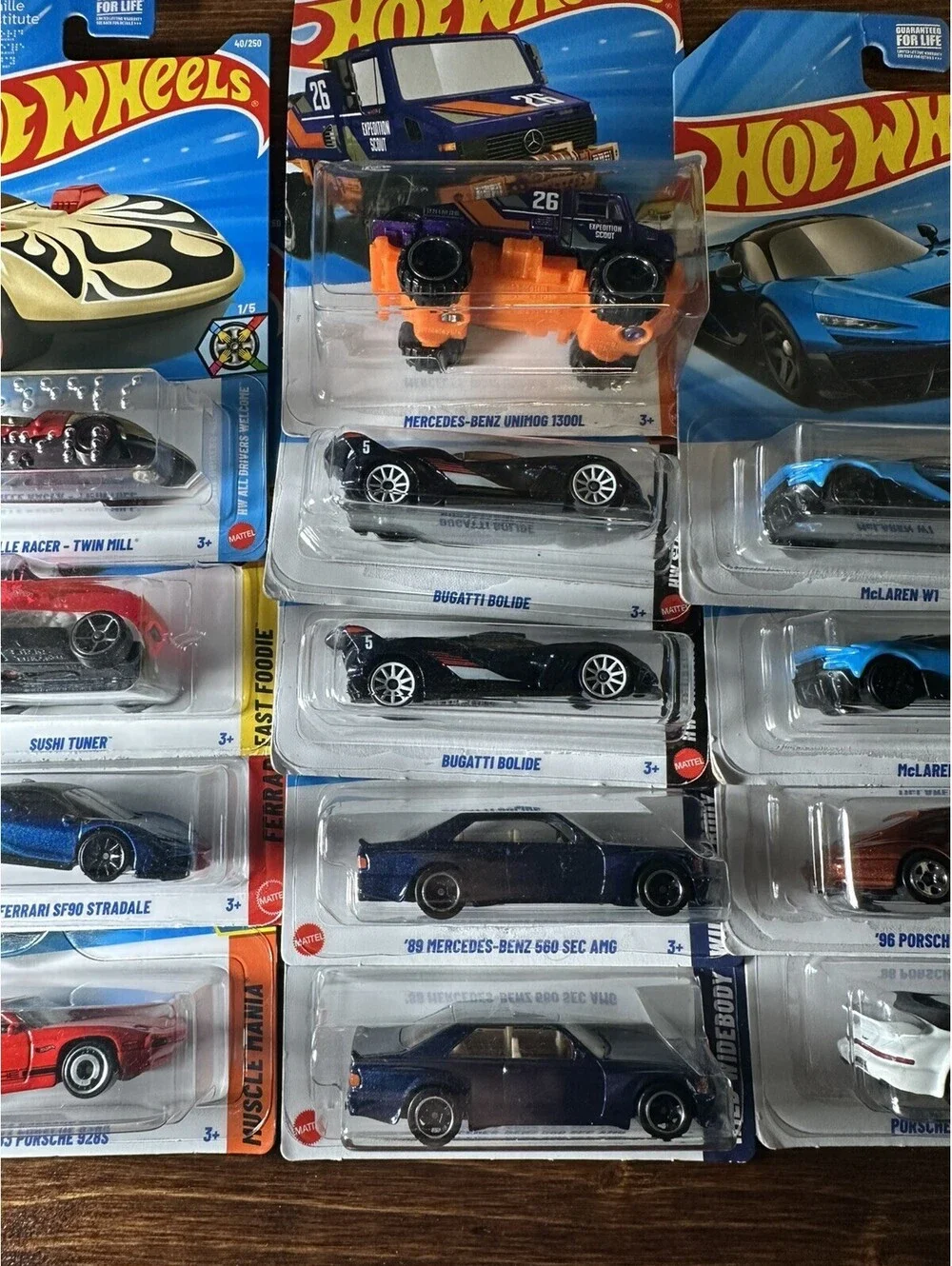 Hot Wheels LOT of 13 Cars Ferrari Mercedes Bugatti Porsche 911 McLaren